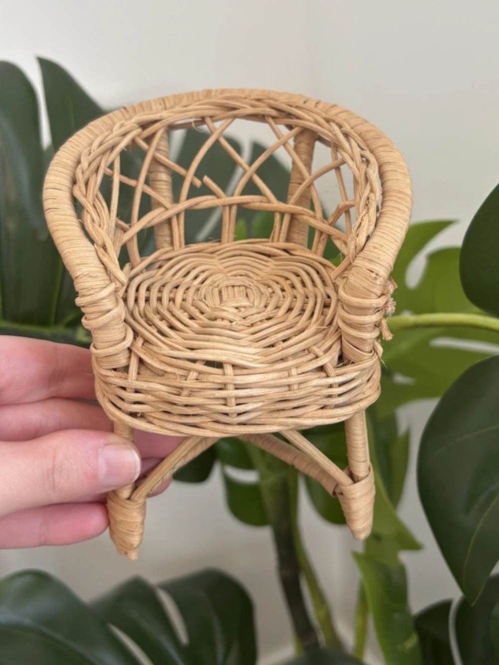 Wicker Mini Decorative Doll House Outdoor Chair